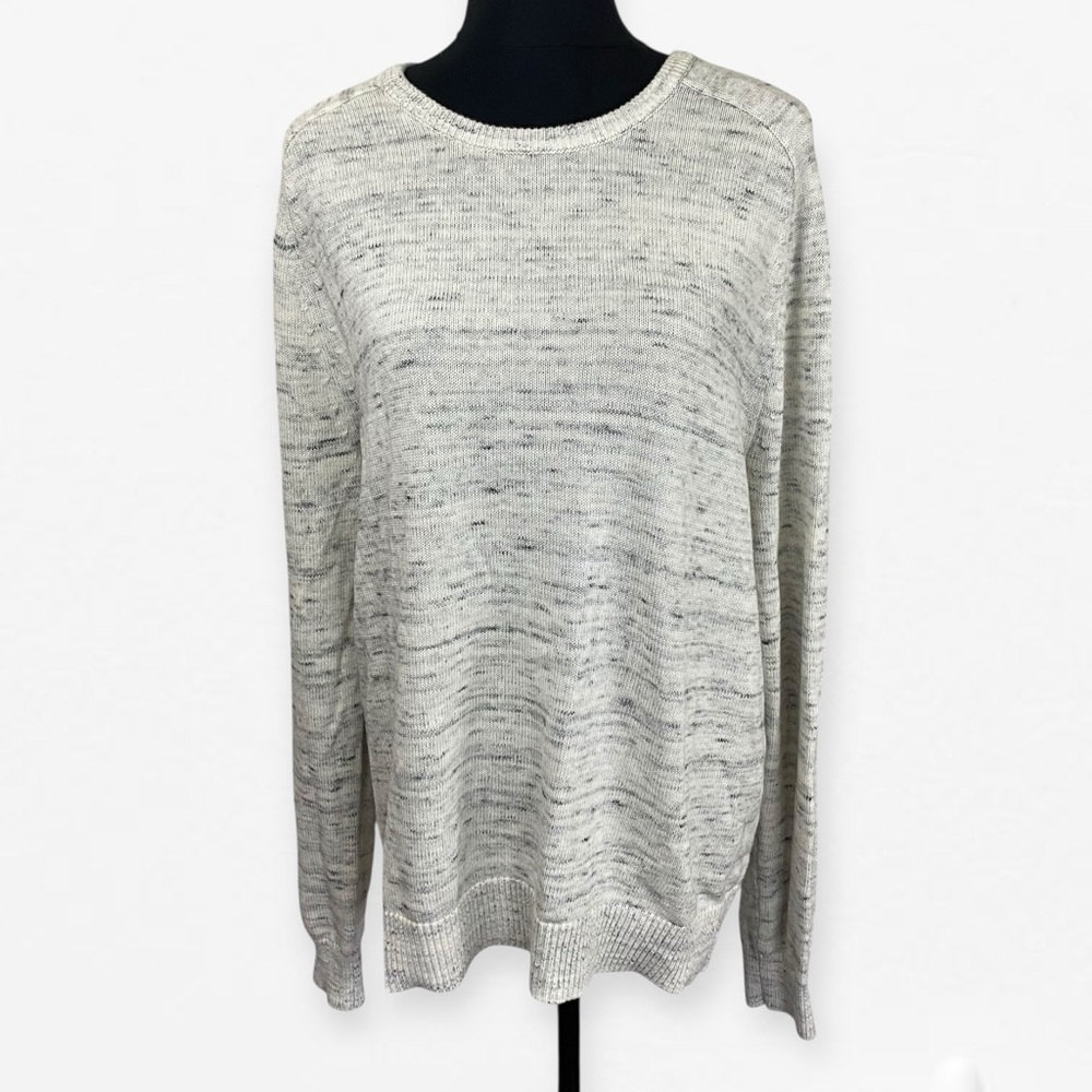 Merona wool blend soft Gray Crew Neck Sweater Classic Knit L - Picture 2 of 7